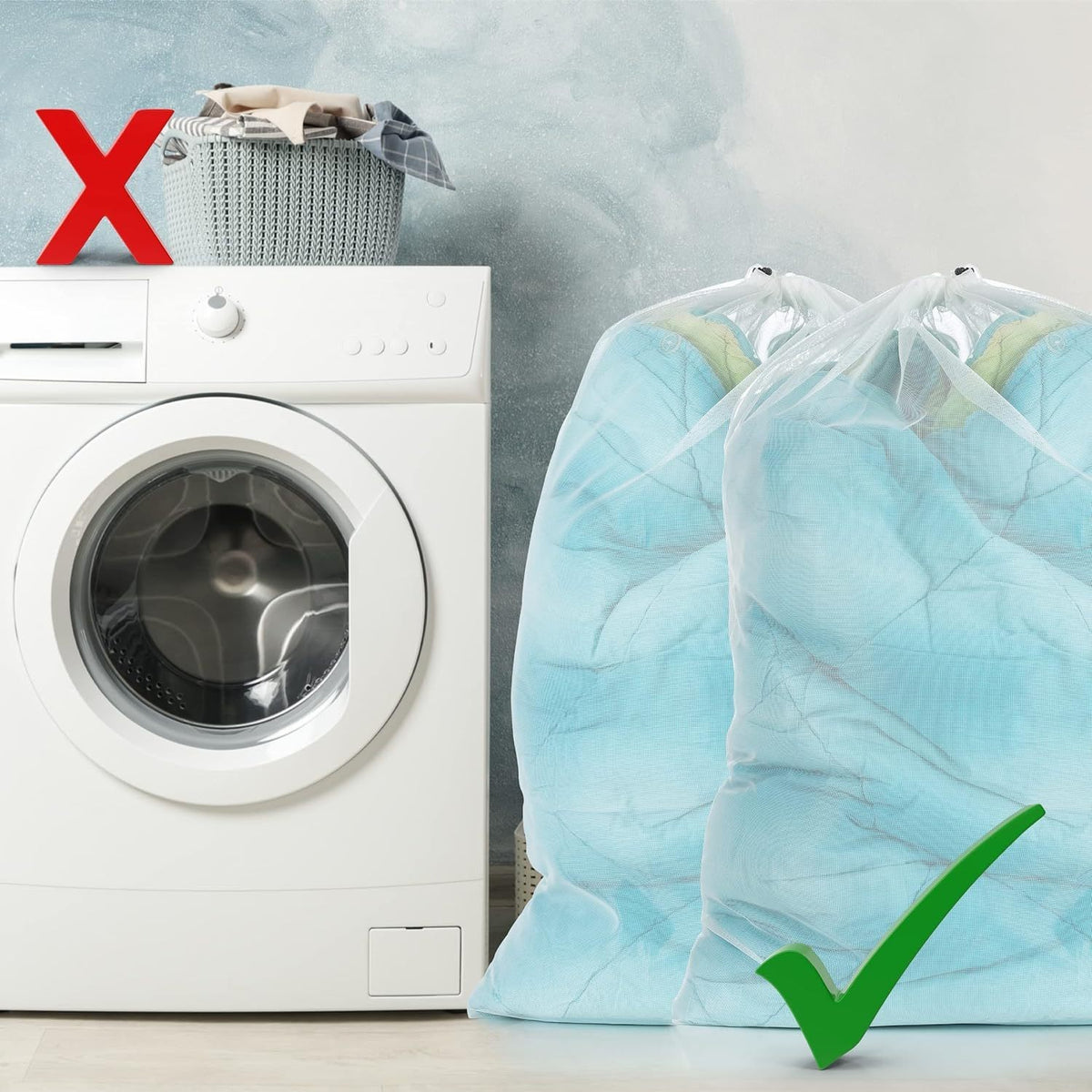 Large Mesh Laundry Wash Bags For Washing Machine Delicates Net Carry Washable UK