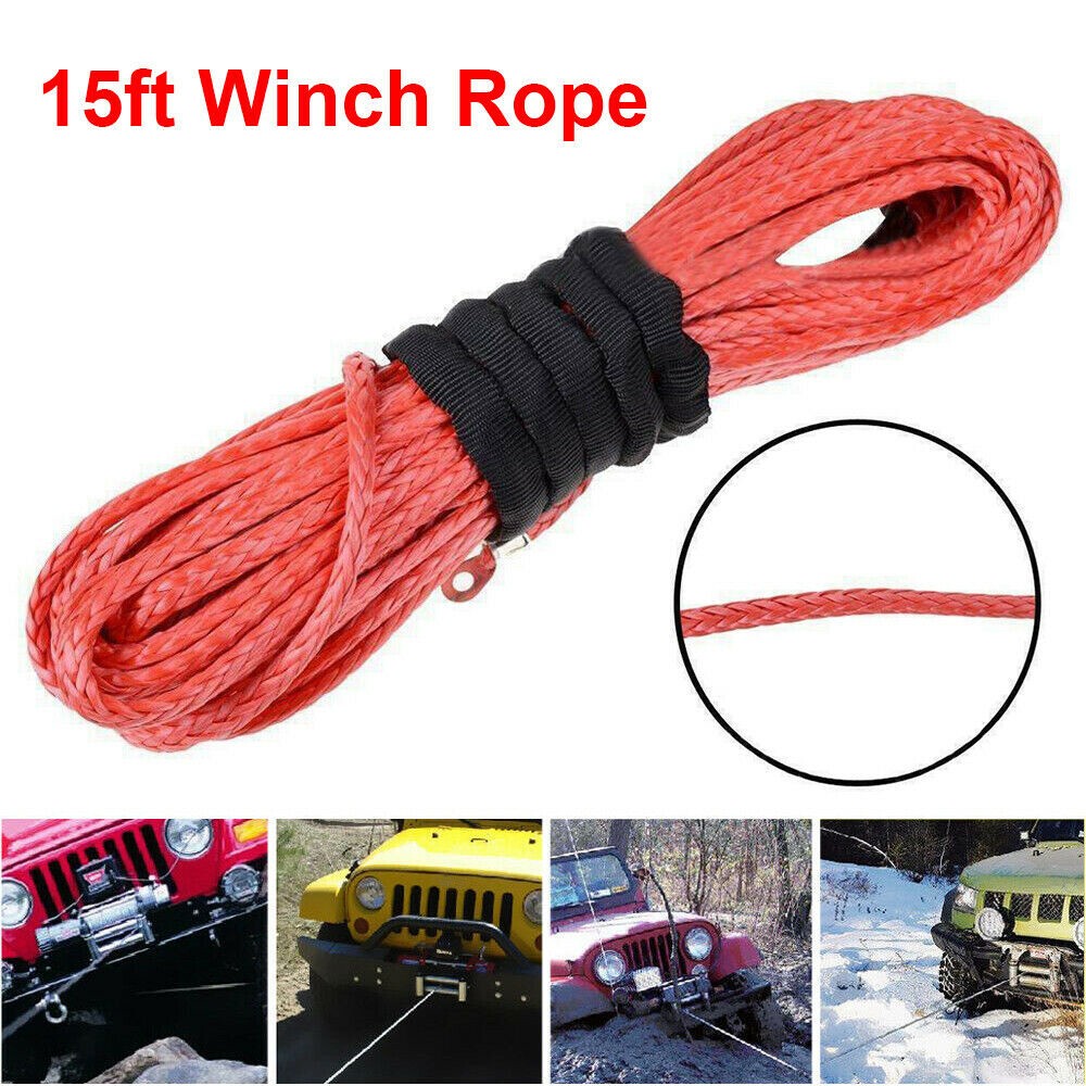 6MM x 15M Synthetic Winch Line Cable Rope Emergency For ATV Quad SUV Vehicle UK