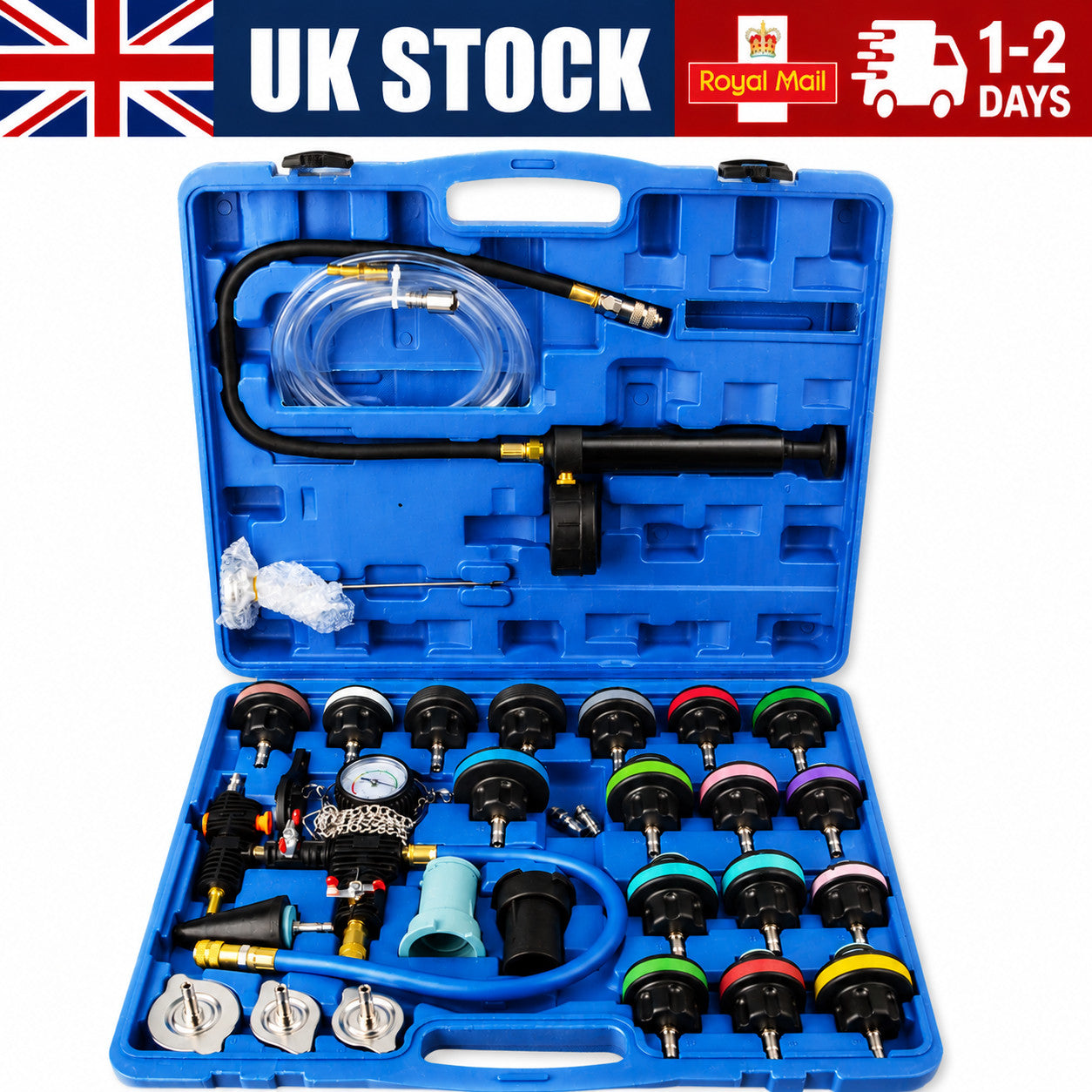 28pcs Radiator Pressure Tester Coolant Purge Refill Vacuum Cooling System Tool