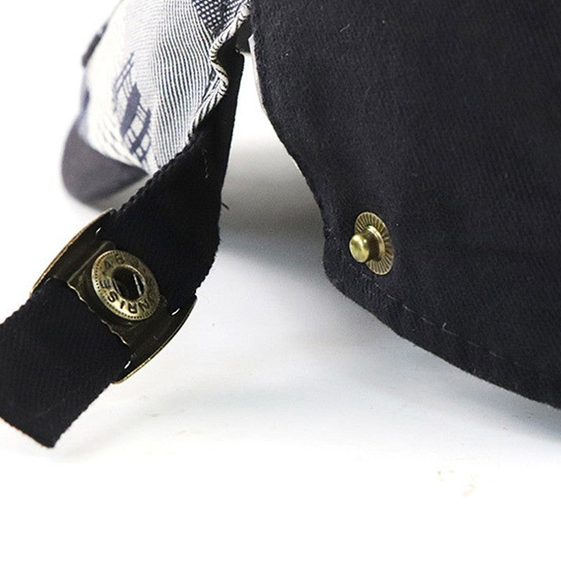 Men Patchwork Flat Cap Cotton Golf Driving Cabbie Gatsby Cap Beret Newsboy Hat