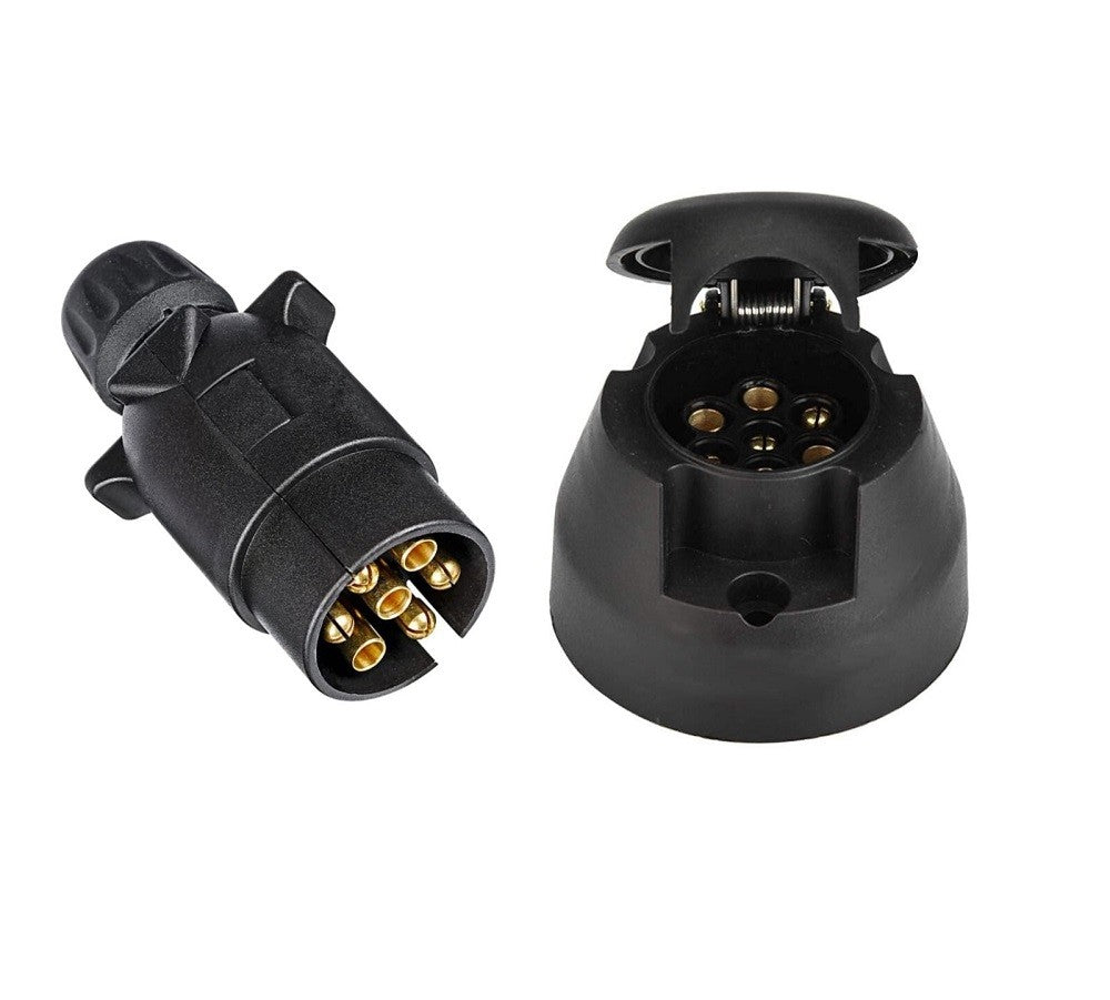 7 Pin Towing Electrics Plug And Socket 12n Type For Caravan Trailer Lights SET