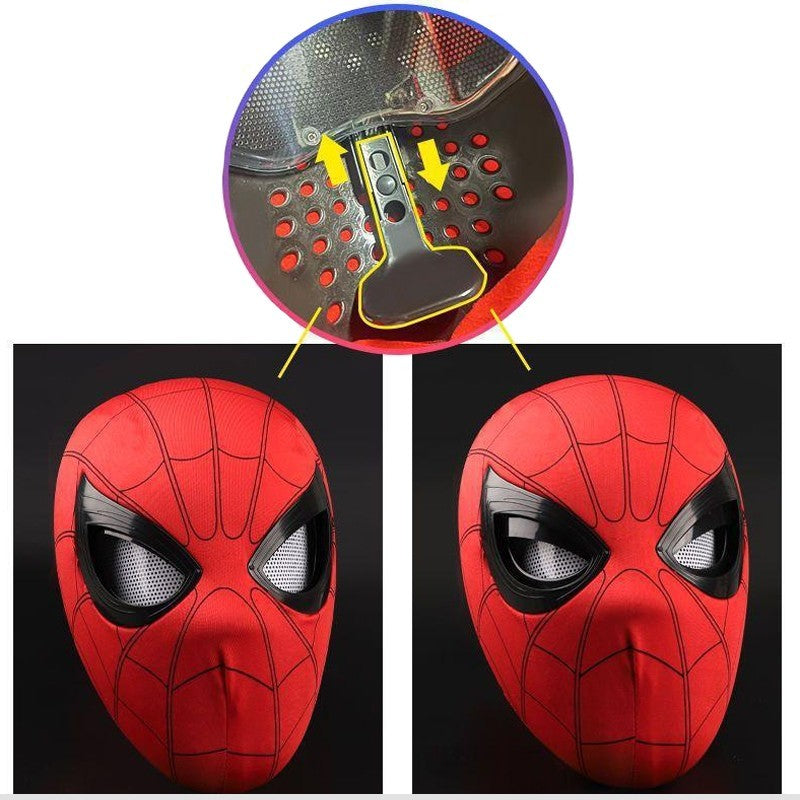 Spiderman Mask with Ring Remote Control Eye Closing Blinking Eyes Helmet Cosplay