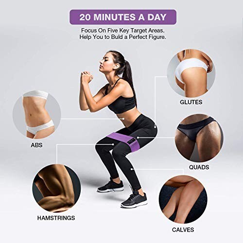 Fabric Resistance Bands Set 3 Heavy Duty Booty Glute Hip Circle Butt Non Slip