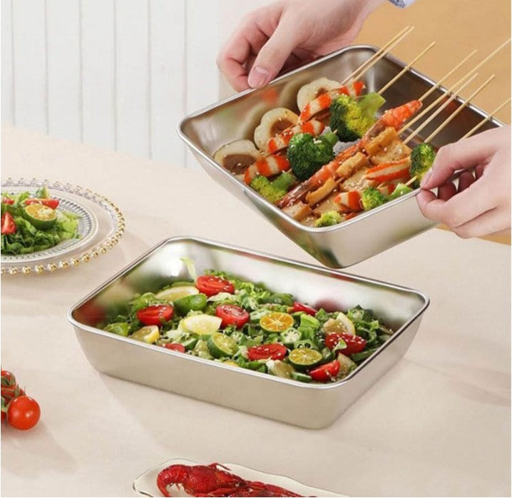 Stainless Steel Baking Pans Cake Pan,Stainless Steel Square Plate With Lid