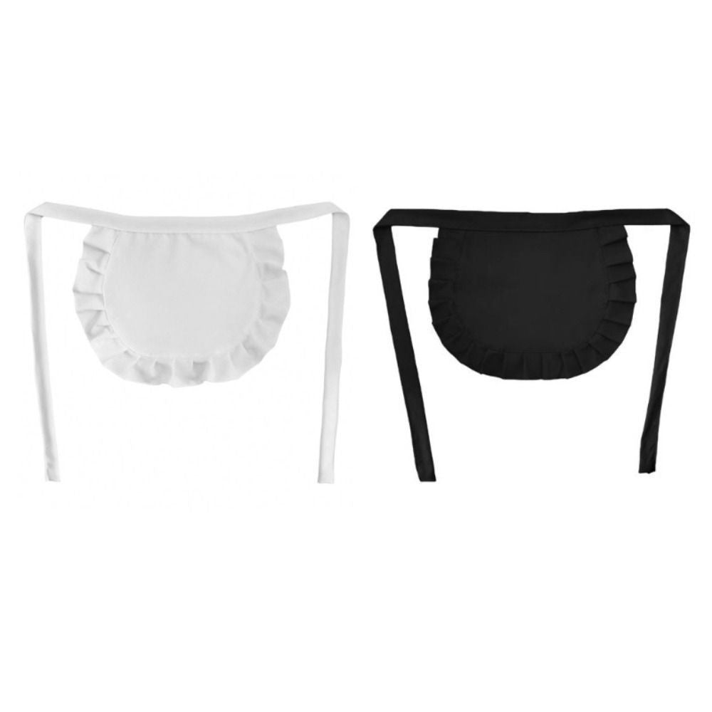 1Pcs Waitress Maid Style Waist Apron Black White Half Apron  Kitchen Party