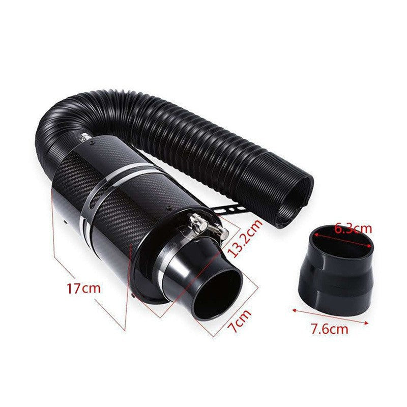 7CM Universal Feed Enclosed Induction Intake Pipe Hose Kit Car Cold Air Filter