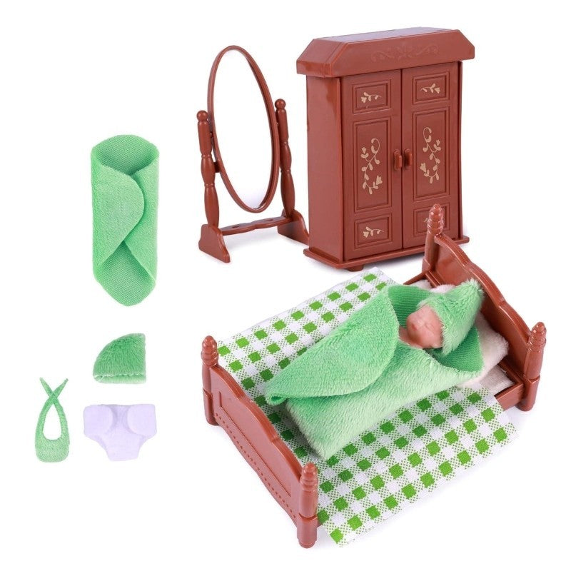 Miniature Silicone Baby Doll 3Inch Reborns for Kids Interactive Roleplaying Game