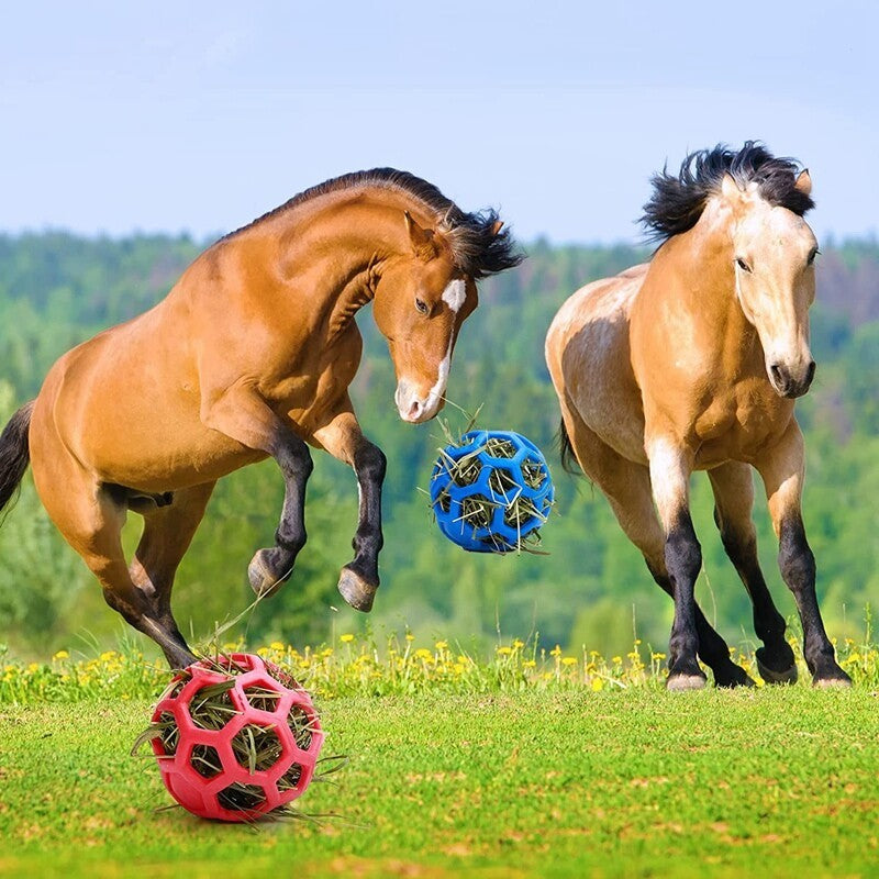 2PCS Horse Treat Ball Hay Feeder Toy Hanging Feeding Toy For Horse Stable NEW