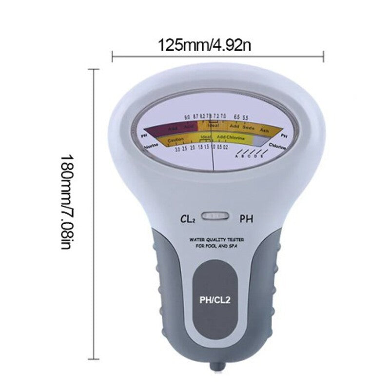 Digital Hot Tub Water Tester, PC-102B CL2 Chlorine & PH Tester Swimming Pool Spa