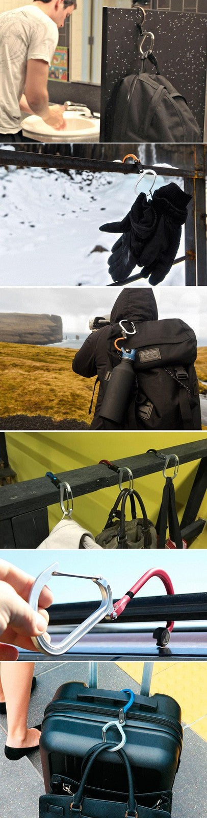 Multi-Functional Carabiner Clip Hook Hanging Buckles Travel Bag Backpack Hanger