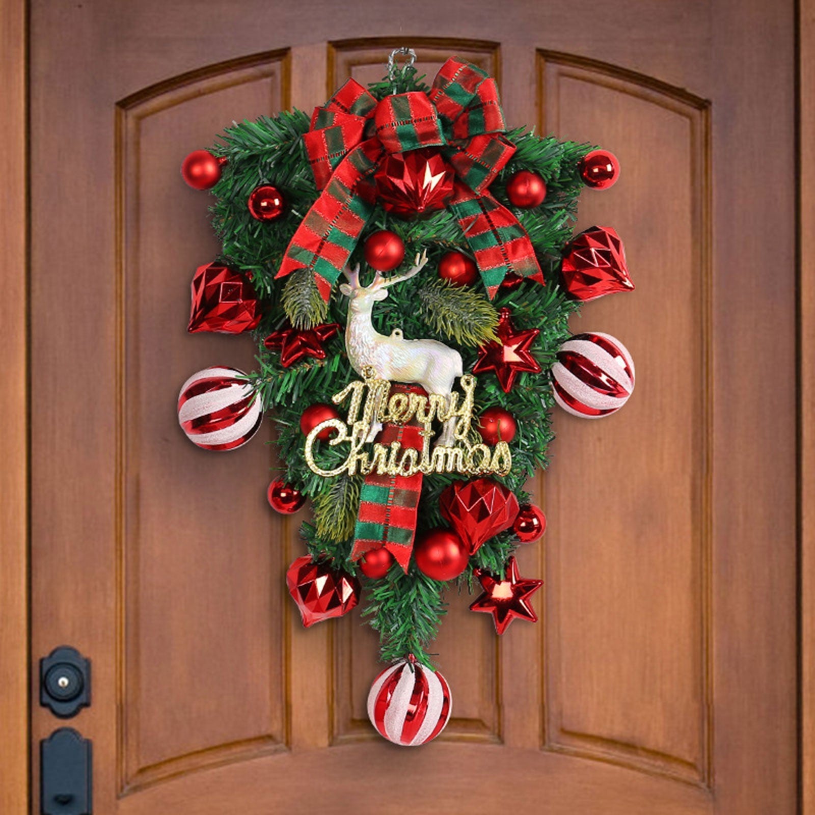 Artificial Christmas Swag Christmas Wreath Wall Hanging Ornament for Stairway