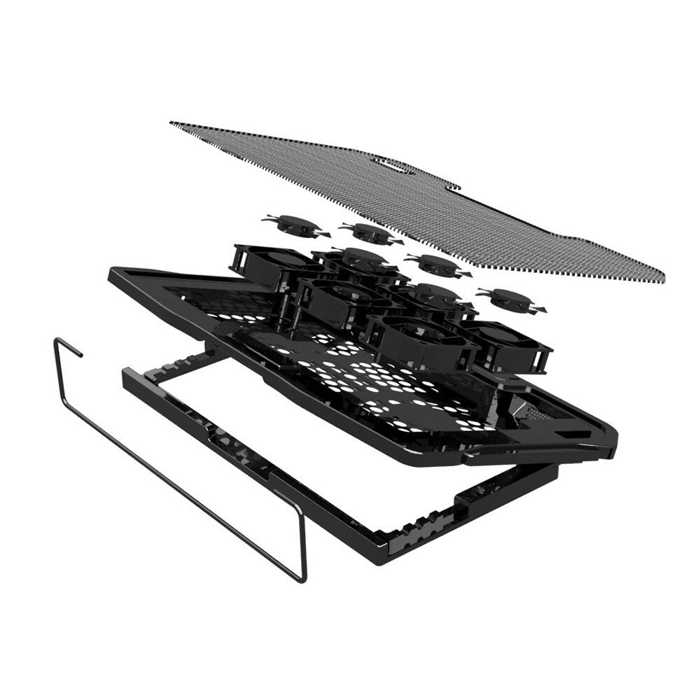 Laptop Cooler Stand 6 Powerful Quiet Fans Tilt Gaming Cooling Mat Pad for 12-17"