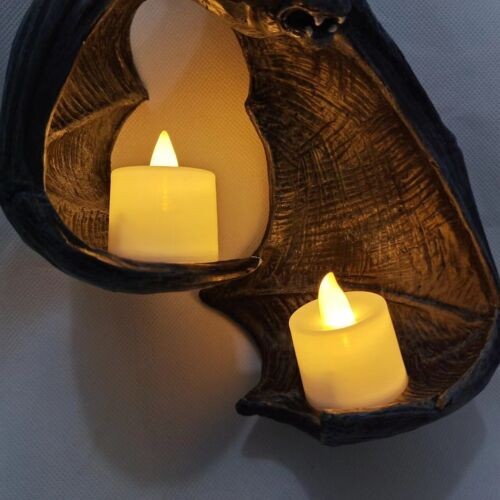 Bat Wall Tealight Holder Statue Sculpture Halloween Home Garden Wall Decor Resin