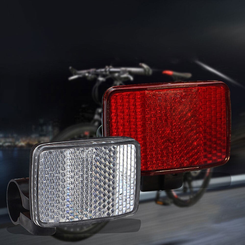 Bicycle Reflector Set Red Rear White Front Frame Handlebars Bikes & Cycles