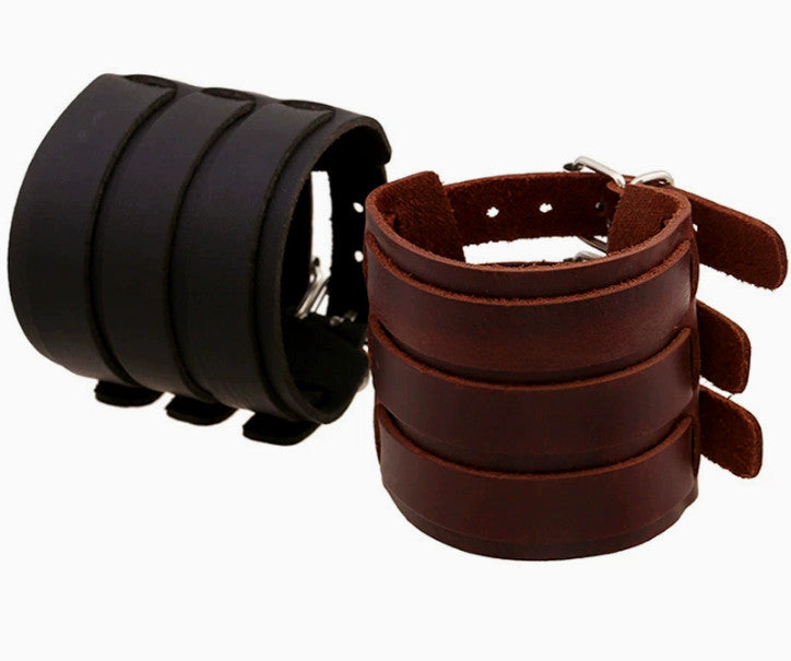 Men Cuff Bracelet Charm PU Accessories Wrist Bangle for