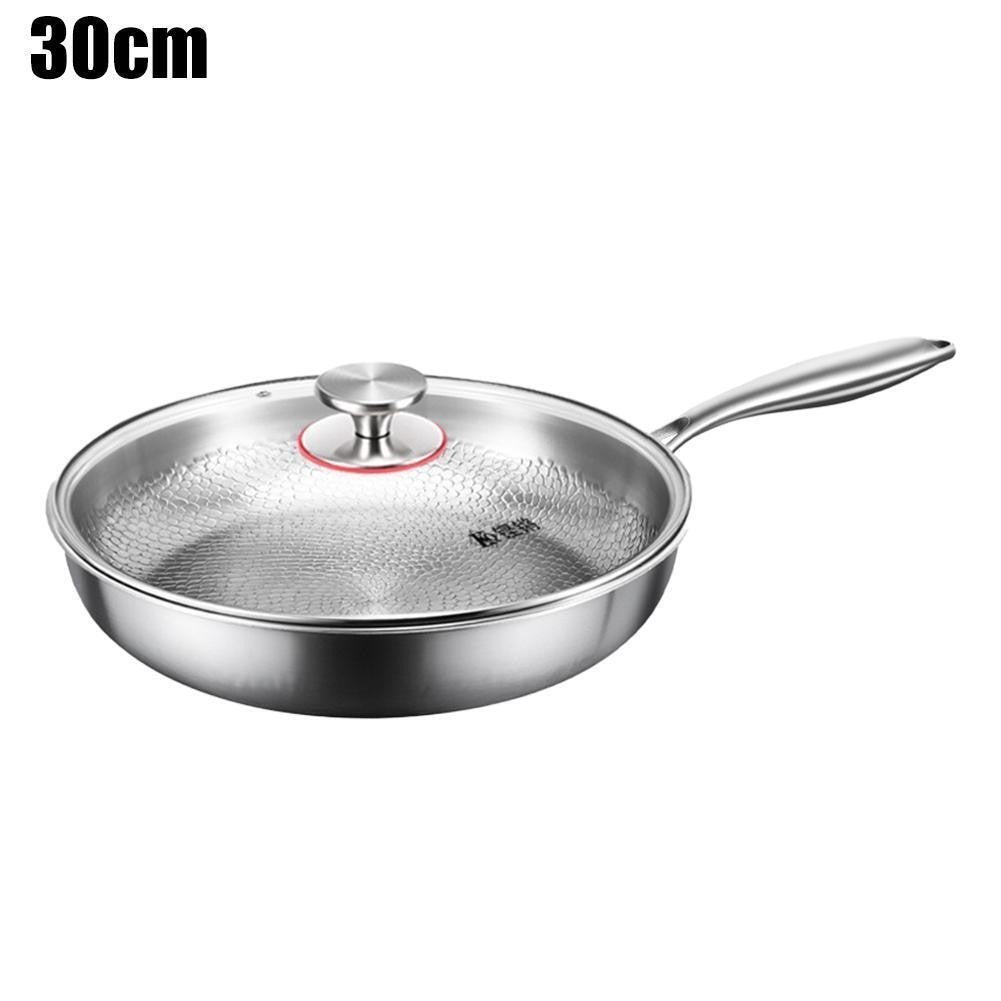 Pure Titanium Frying Pan Non-Stick Uncoated Hammered Induction Skillet 26-30cm