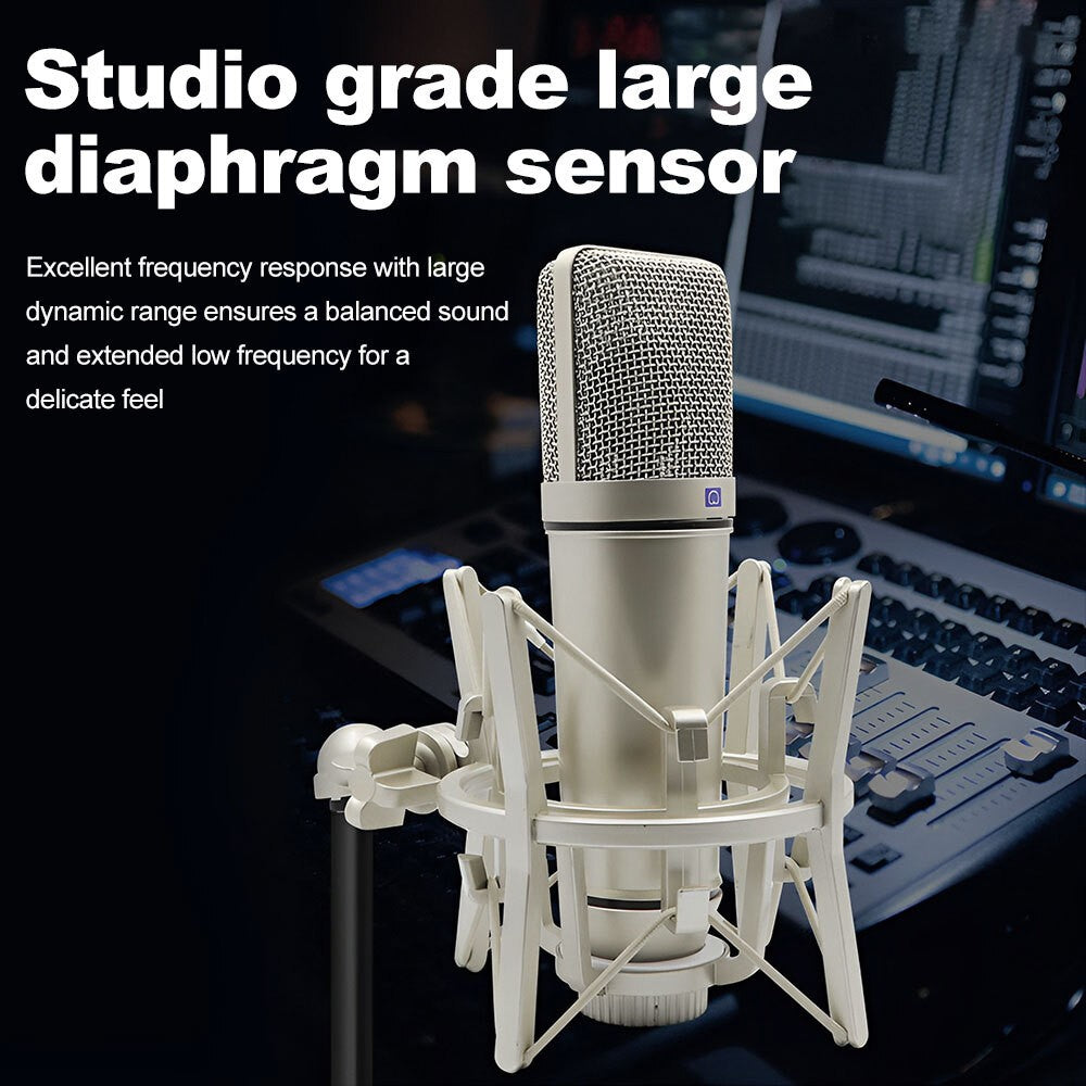 U87 Studio Condenser Microphone with Shock Mount Singing Recording Cardioid Mic