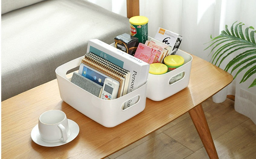 5 Plastic Storage Basket Box Handy Home Kitchen Office School Organizer
