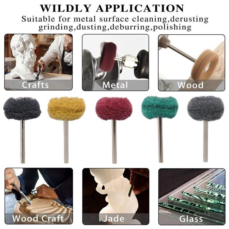 50pcs Abrasive Wheel Brush Buffing Polishing Wheel Dremel Rotary Tool Drill Bit