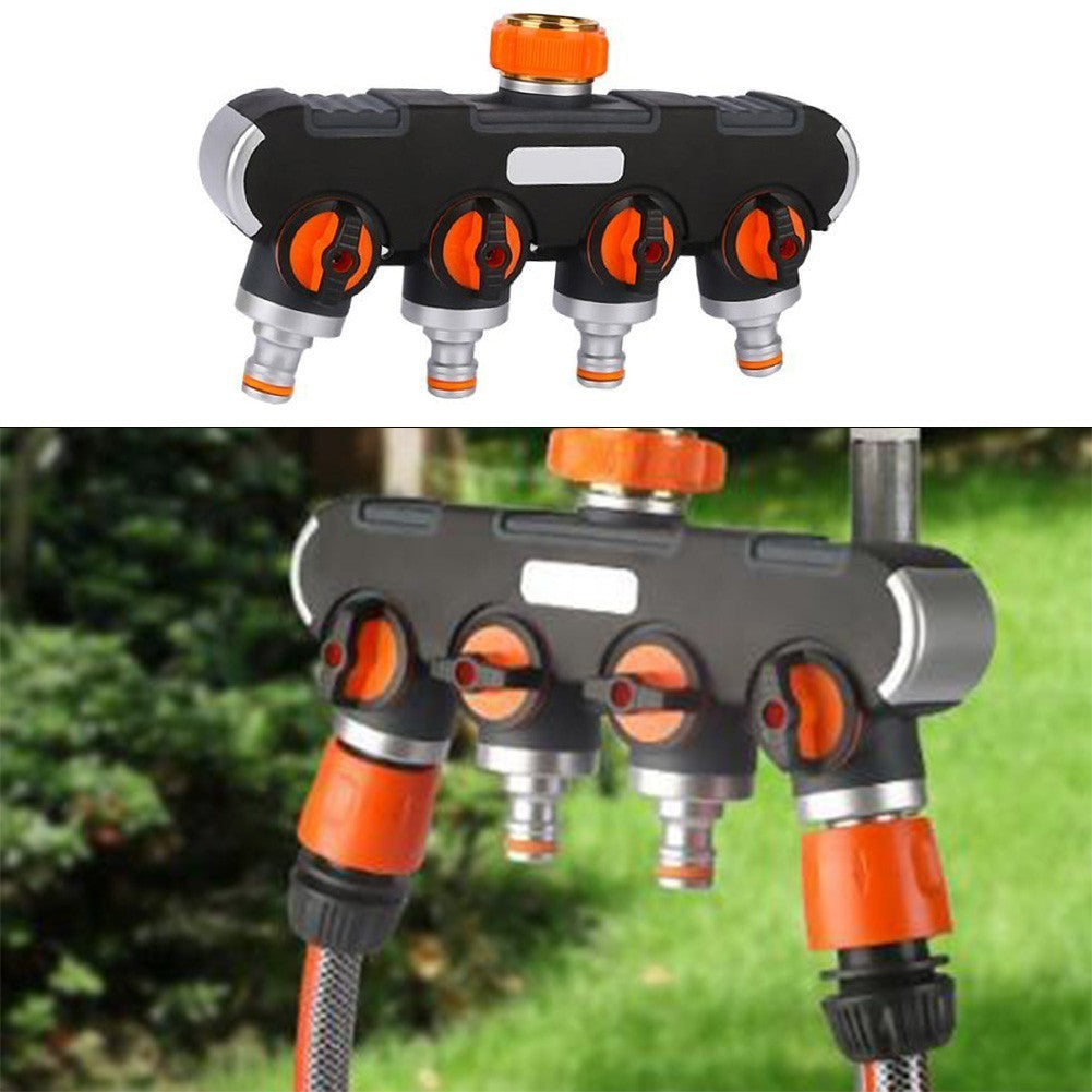 Multi Outlet For Garden Hose Splitter with Easy Tap Connection and Flow Control