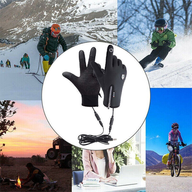 Electric Heated Gloves USB Insulated Warm Thermal Gloves Winter Unchargeable