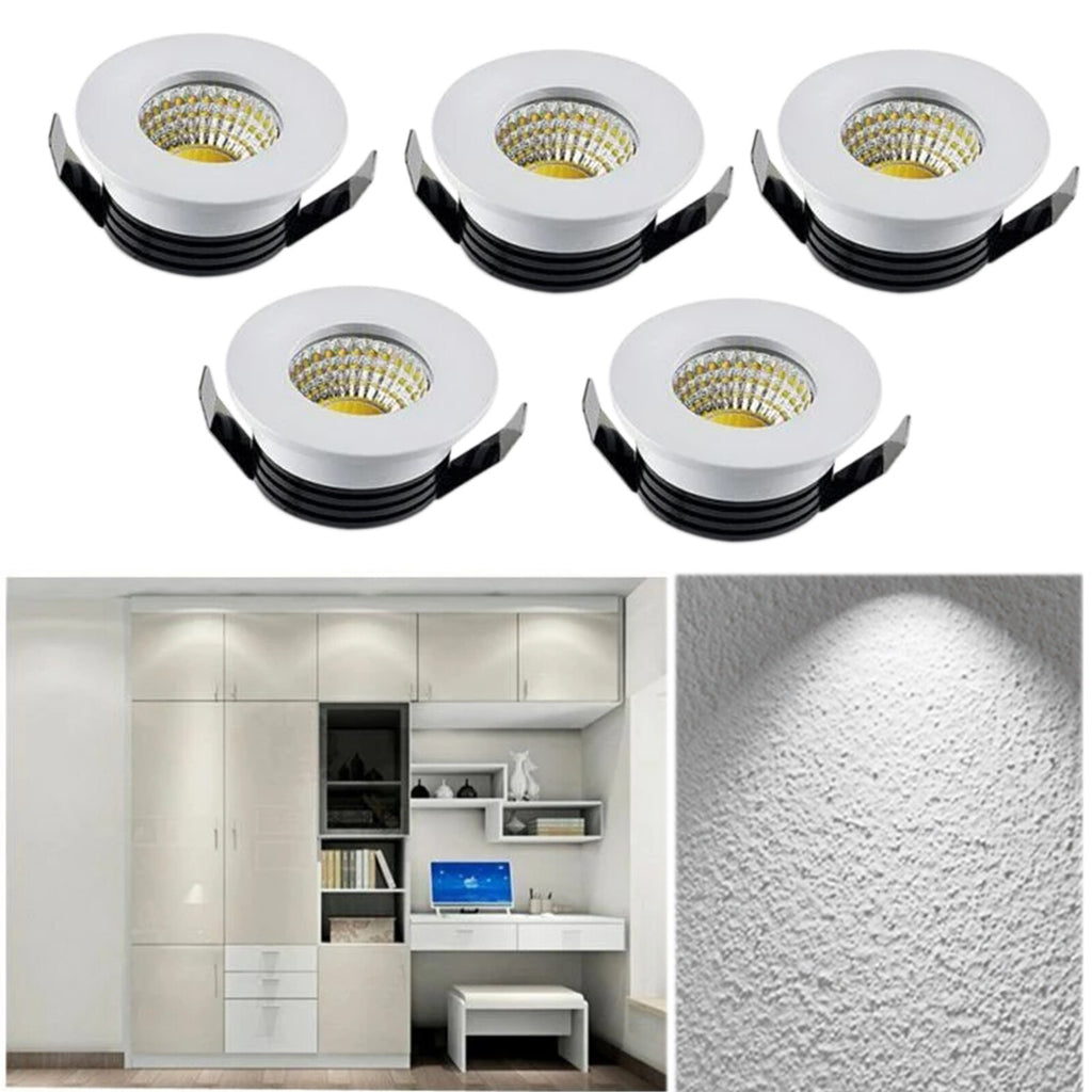 3W 5pcs LED Recessed Small Ceiling Lights Cabinet Mini Spot Downlight Minispot