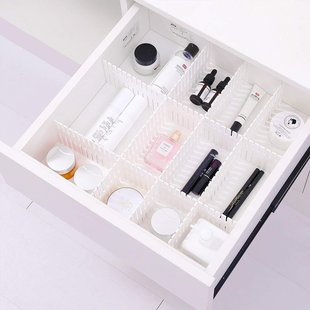 8PCS Drawer Grid Dividers–Adjustable DIY Storage Inserts (47x7cm) for All Drawer