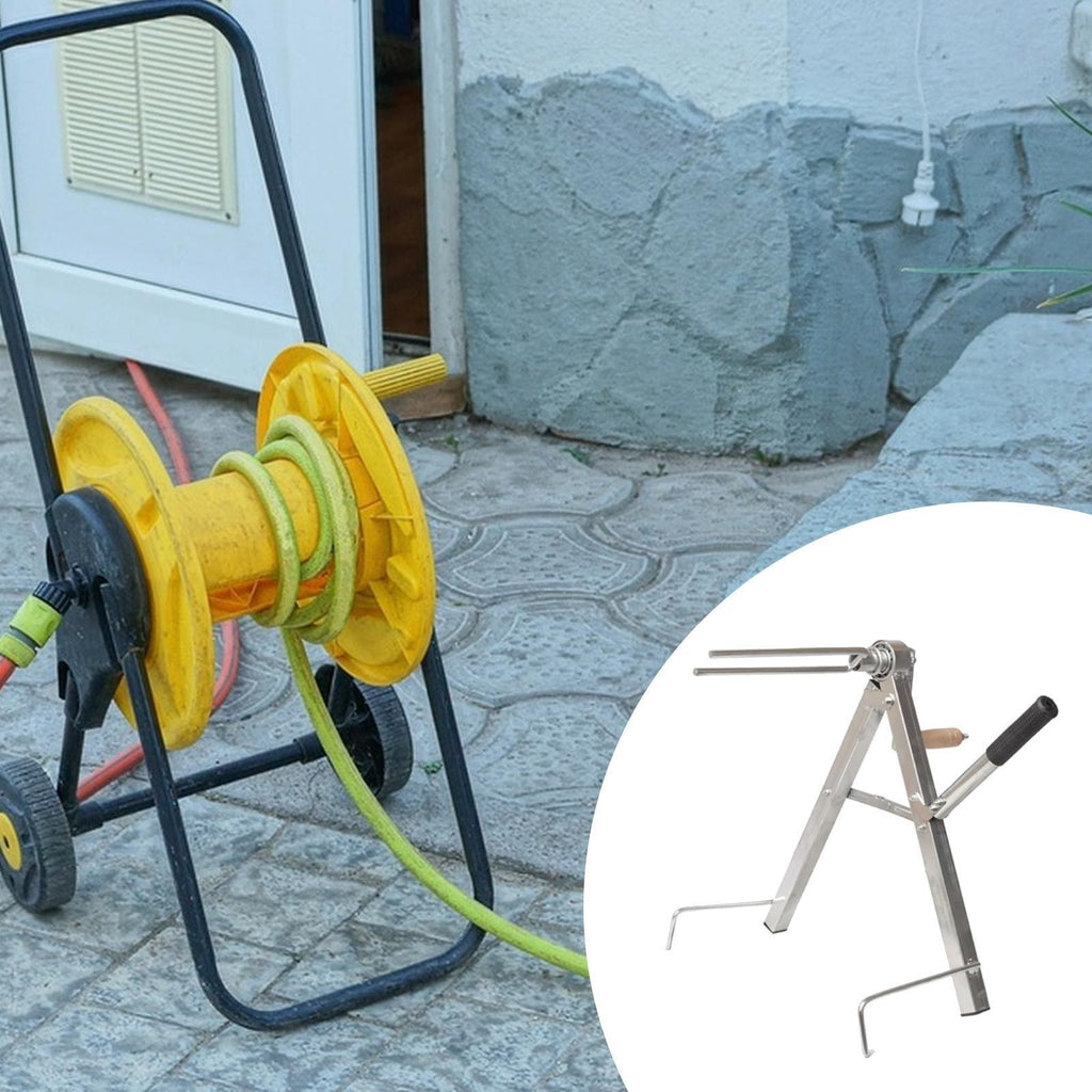 Heavy Duty Metal Hose Reel Portable Freestanding Organizer for Home Garden