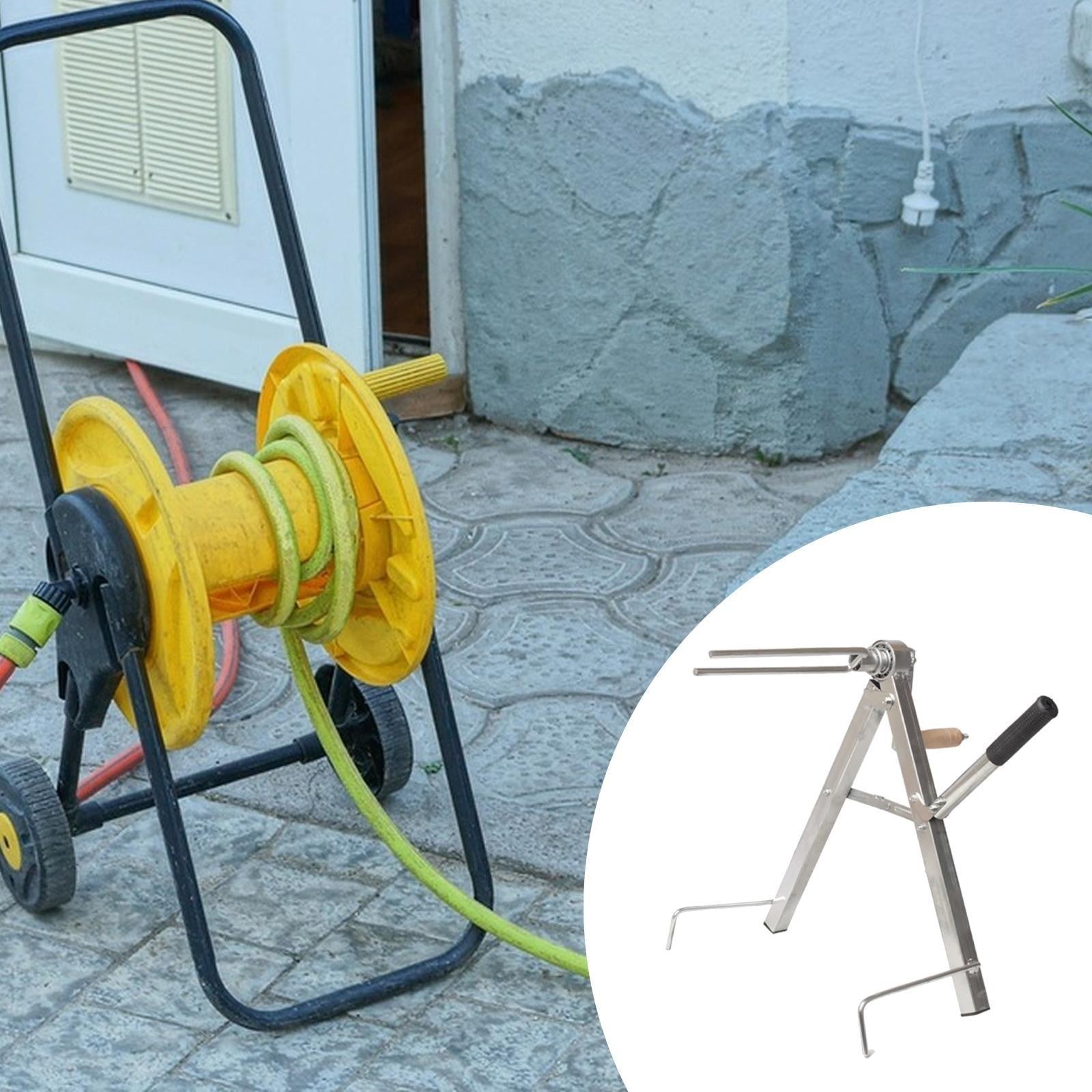 Heavy Duty Metal Hose Reel Portable Freestanding Organizer for Home Garden