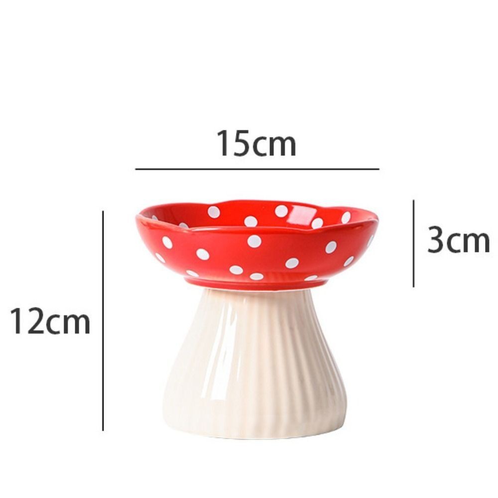 Cat Food Bowl Mushroom Cat Bowl Resin Elevated Shelf Beard Friendly Raised