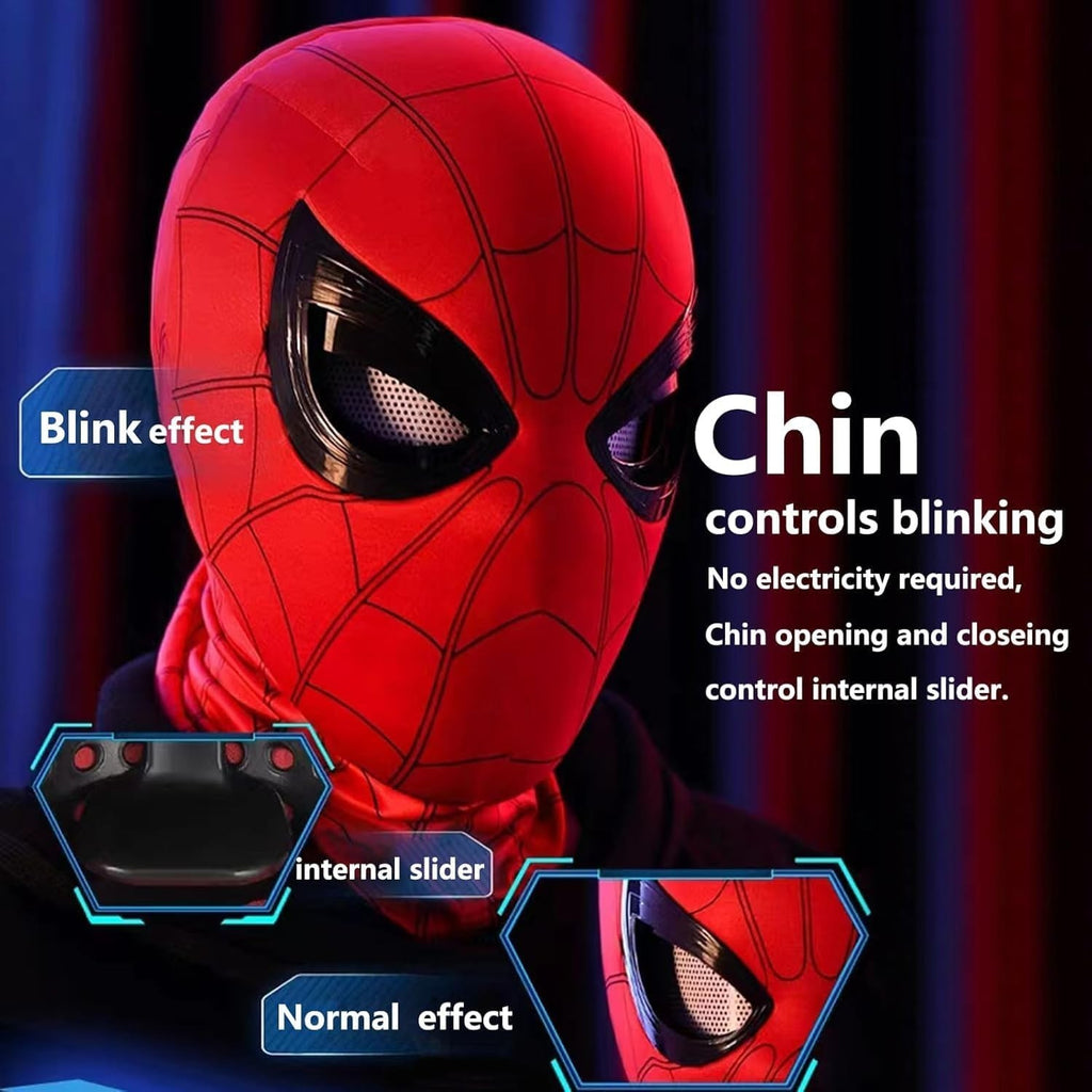 Spider-Hero Full Mask Breathable Blinkable Eyes for Halloween Christmas Cosplay