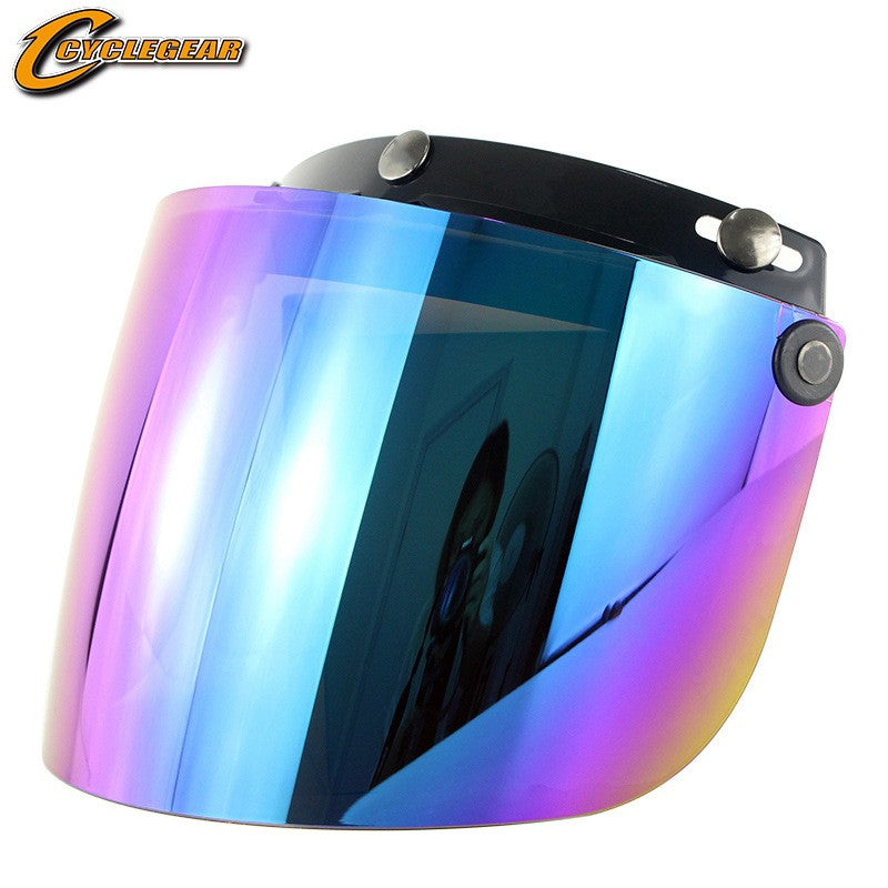 3-Snap Flip Up Motorcycle Visor Shield Lens for Open Face Motorcycle Helmets