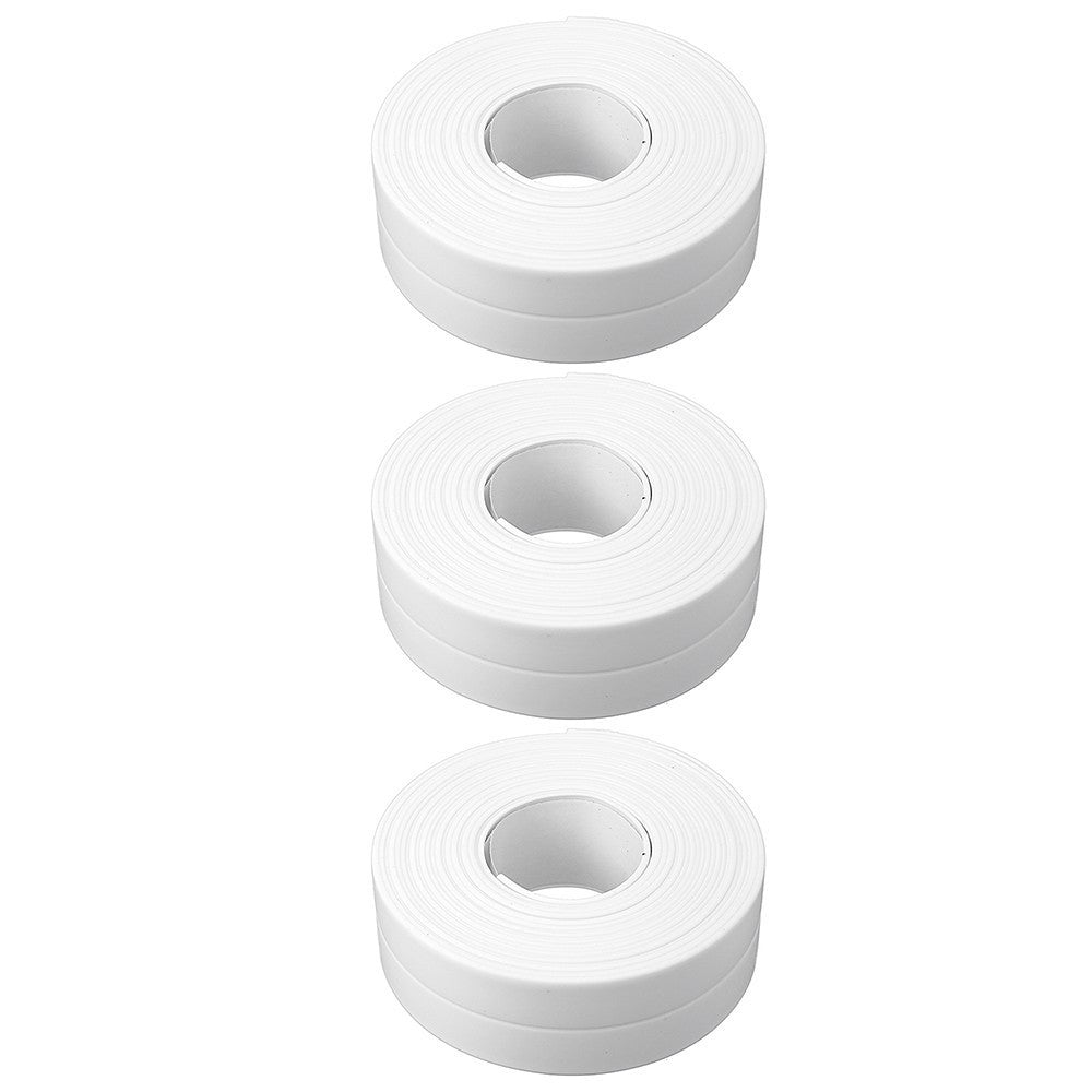 3pcs Caulk Tape Sealant Strip PVC Waterproof Self Adhesive Wall Sealing Tape