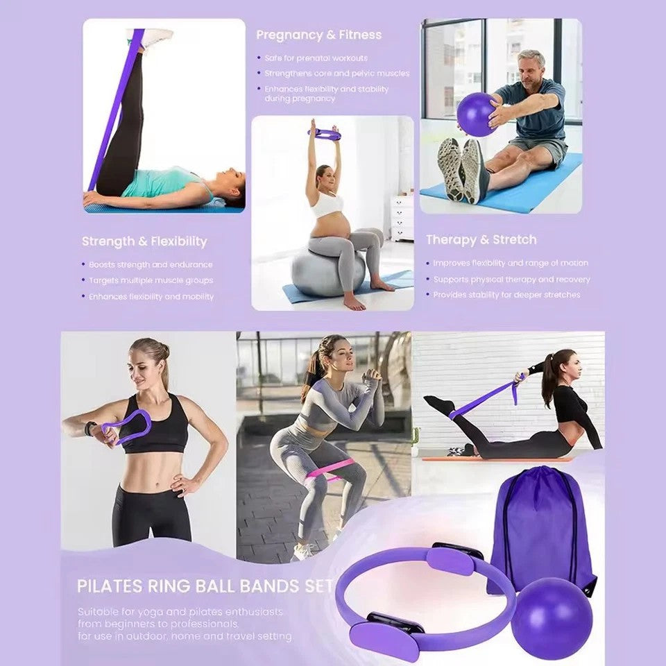 13Pcs Pilates Kit Pilates Essentials Set Multi-Function for Stretching Toning UK