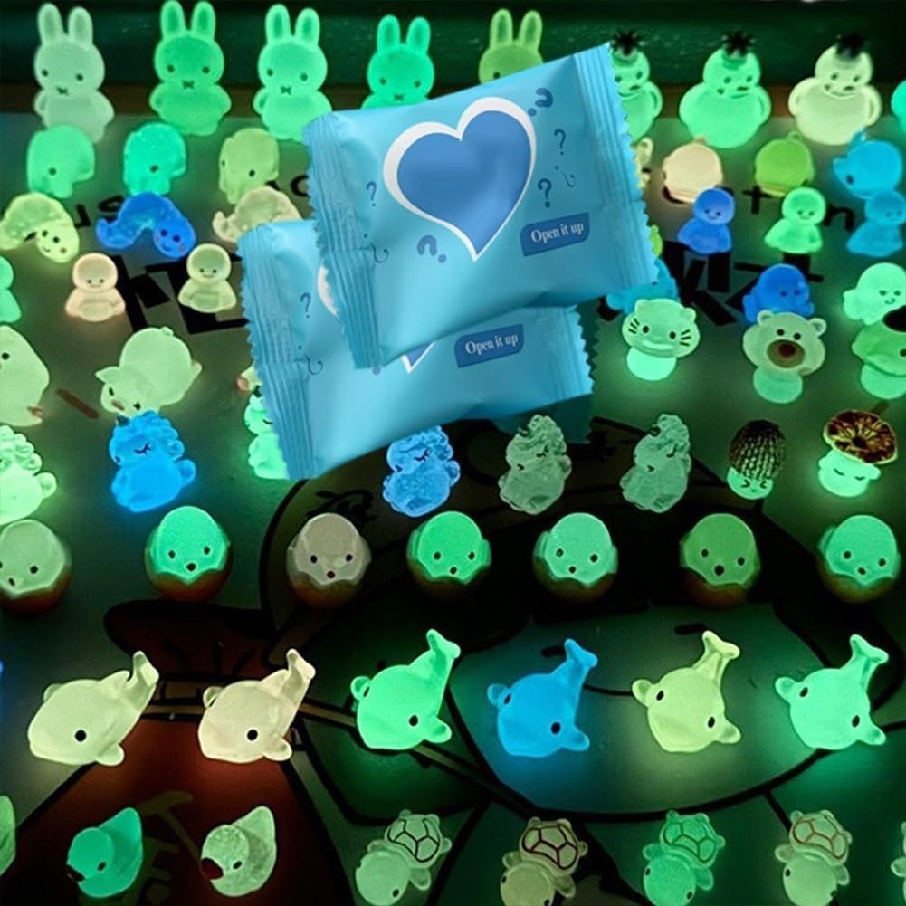 1-100Pcs Blind Bags Mini Luminous Animal Miniature Resin Model Surprise Mystery
