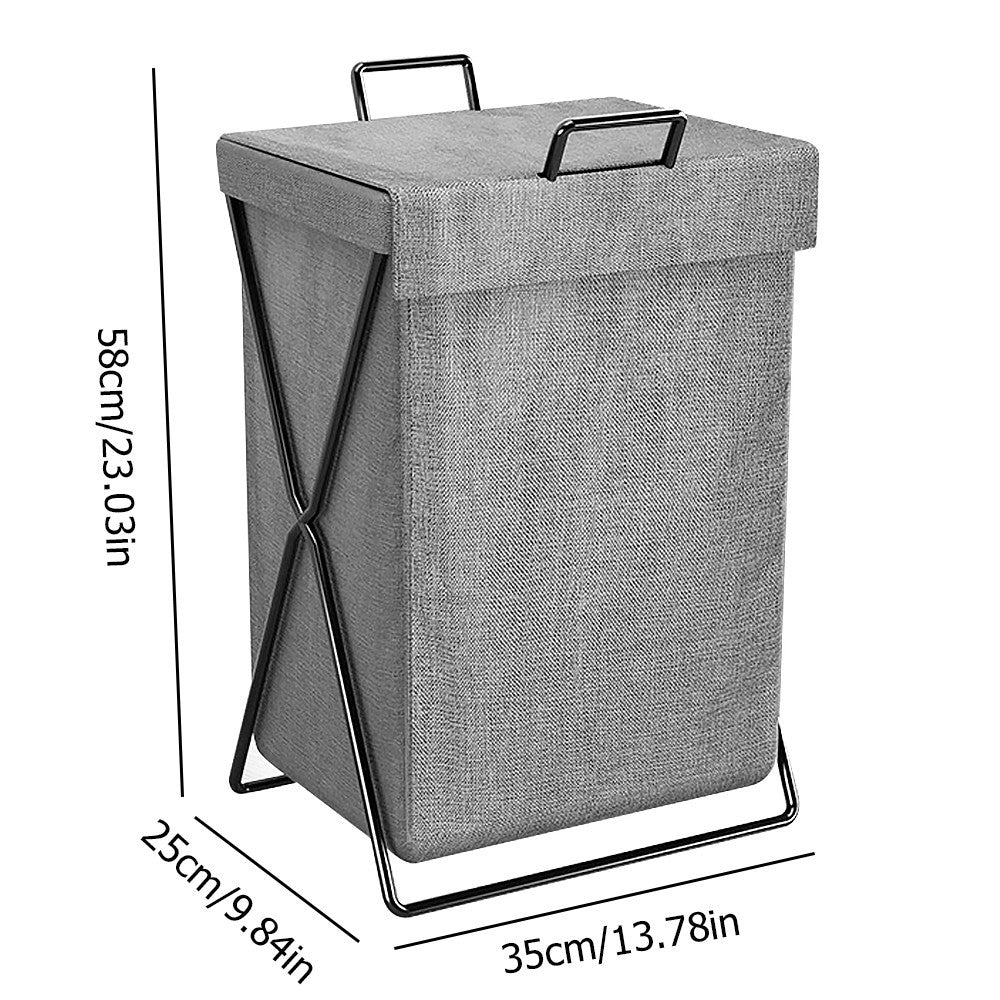 1X Laundry Basket Dirty Washing Wash For Clothes Bin Foldable Storage Bag W/ Lid