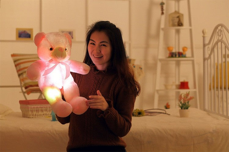 Creative Light Up LED Teddy Bear Stuffed Animals Plush Toy Colorful Glowing Chri