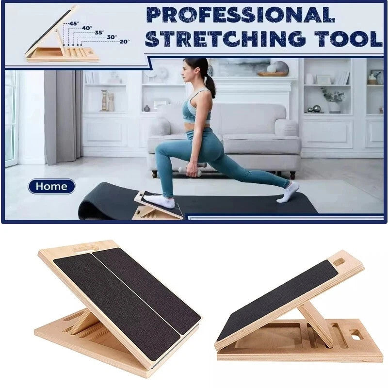 Wooden Slant Board Calf Stretcher Folded for Yoga Workout Calf Incline Board.