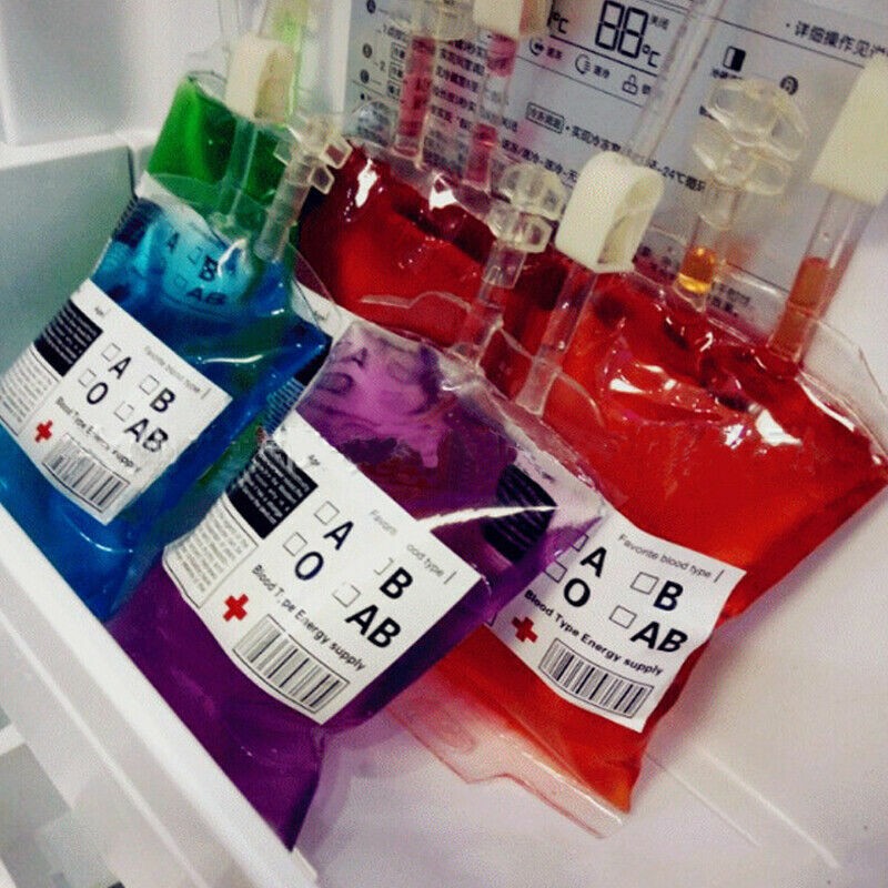 5x 350ML Halloween Blood Energy Drink Bags Reusable Vampire Cosplay Props-UK