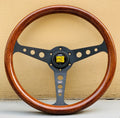 350mm Black For MOMO Heritage Indy Woodgrain Mahogany Wood Steering Wheel
