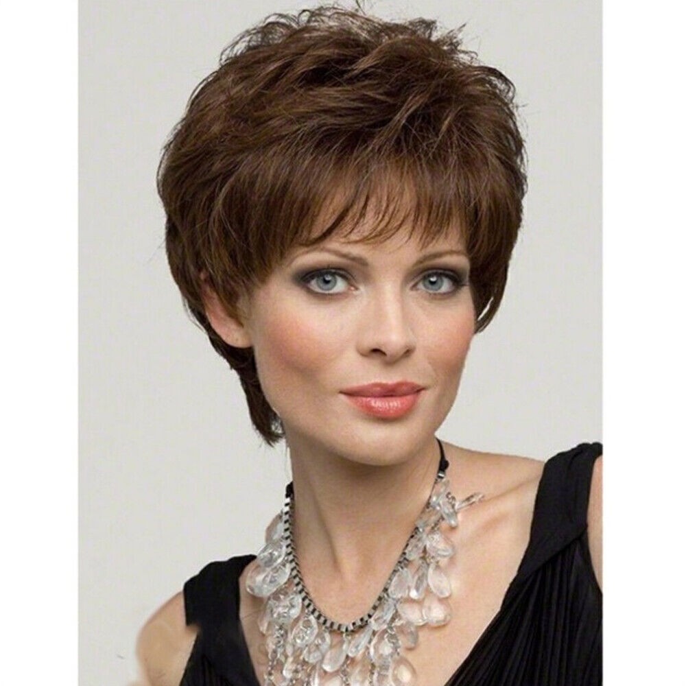Women Natural Short Straight Wavy Curly Pixie Cut BOB Wig Casual Hair Wigs
