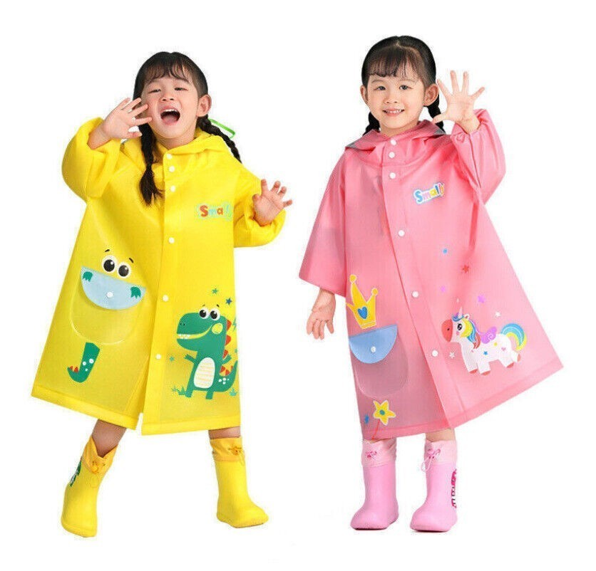 *Toddler* Children Kids Boys Girls Rain Wear 3D Cartoon Raincoat Jacket Ponchos