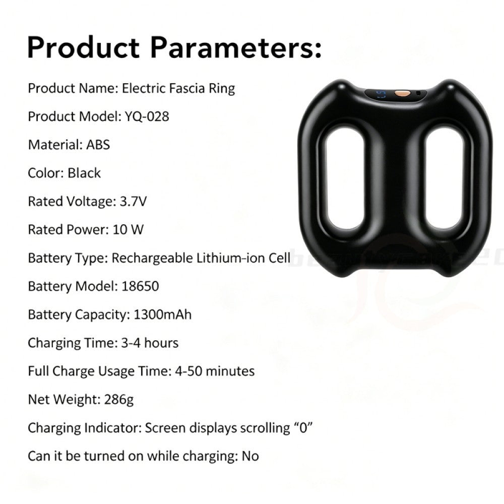 Full Body Vibration Fascia Ring Massager Rechargeable Fat Burning Belt 3 Modes