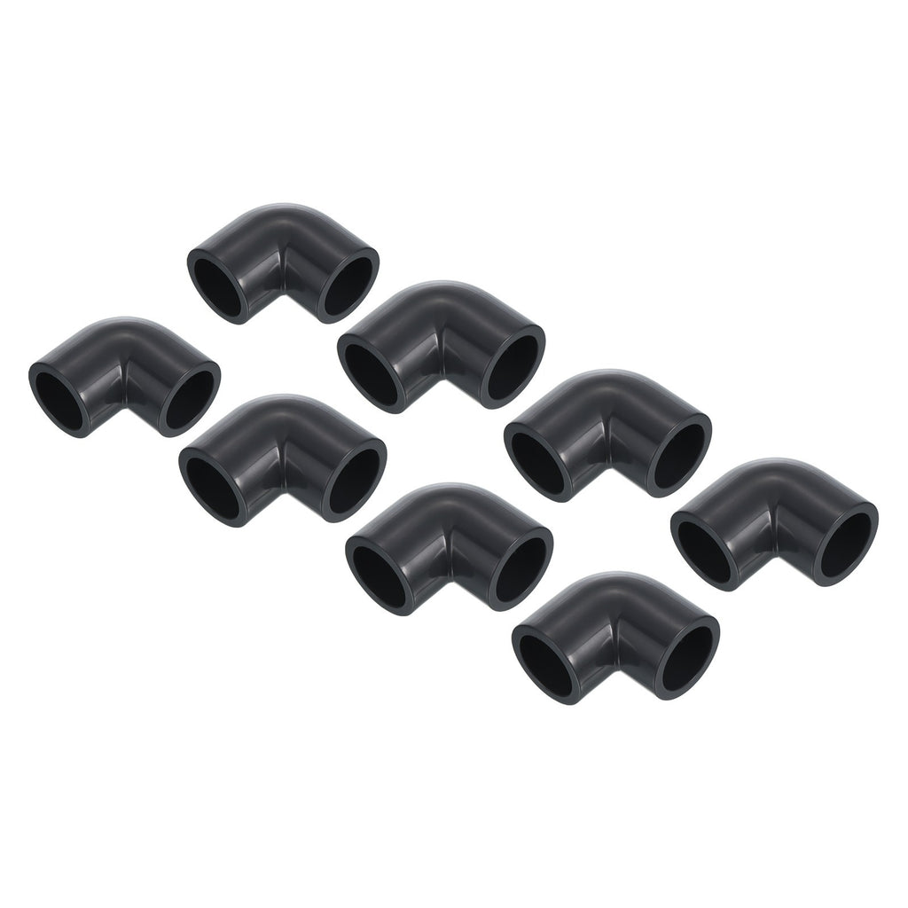 8 Pcs UPVC Pipe Fitting Elbow 20mm Socket 90 Degree Adapter Connector Gray