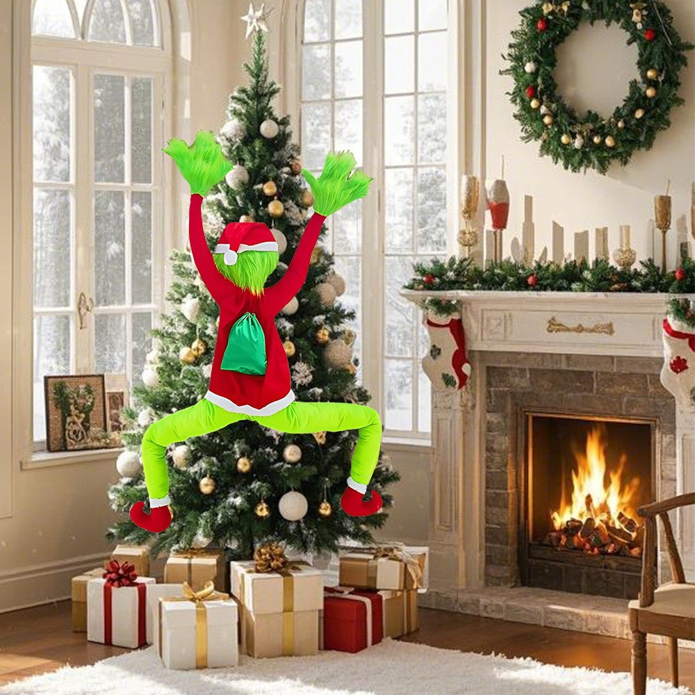 Christmas Grinchs Decor Bendable Arms & Legs, for Home Tree Wall Outdoor Decor