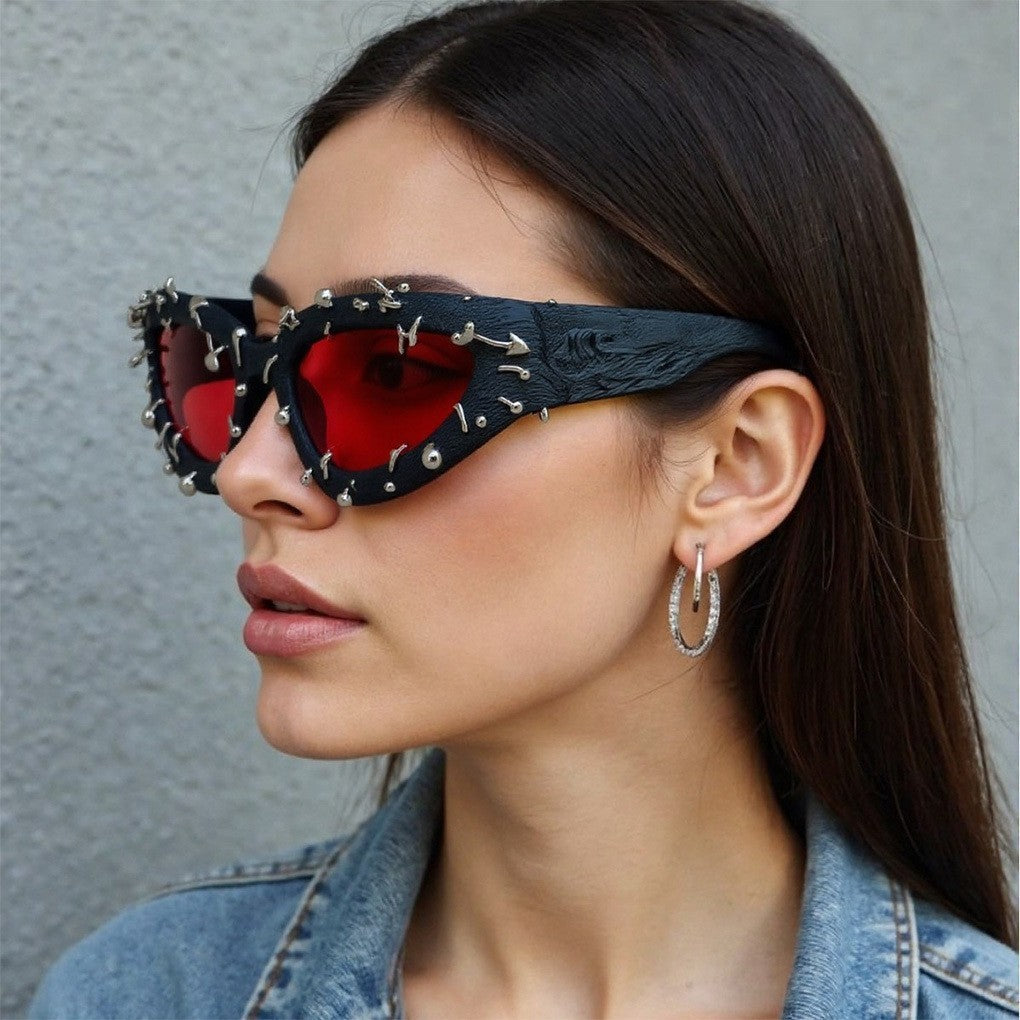Punk Gothic Glasses Edgy Devil Eyewear Concert Accessories, Durable Eyewear