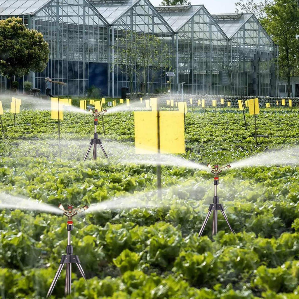 Automatic Rotating Sprinkler w/Tripod 360°Watering Nozzle for Garden Irrigation