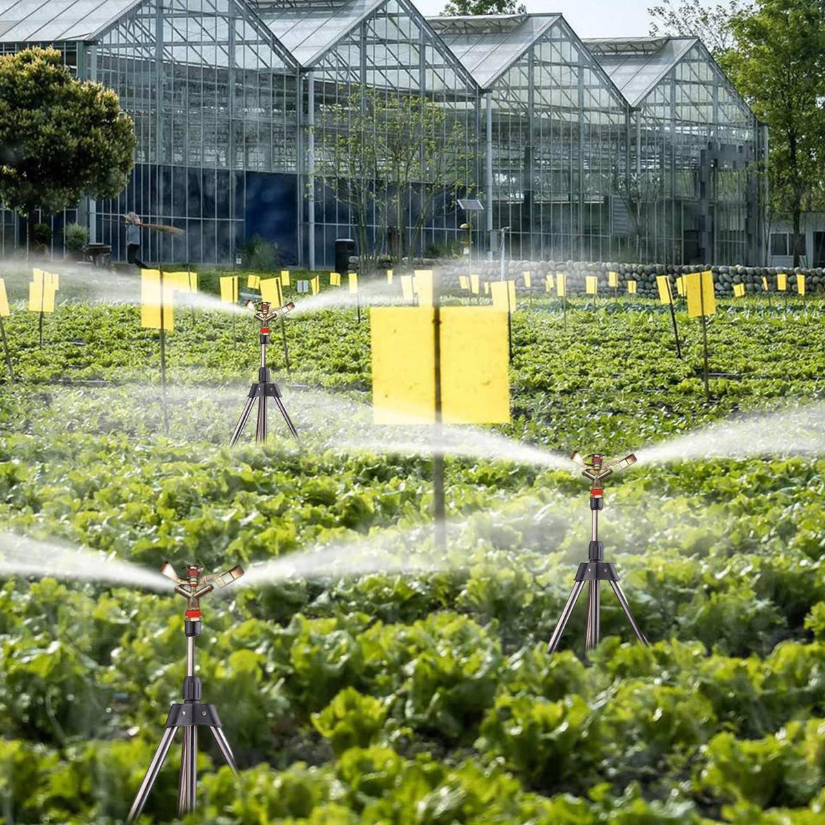 Automatic Rotating Sprinkler w/Tripod 360°Watering Nozzle for Garden Irrigation