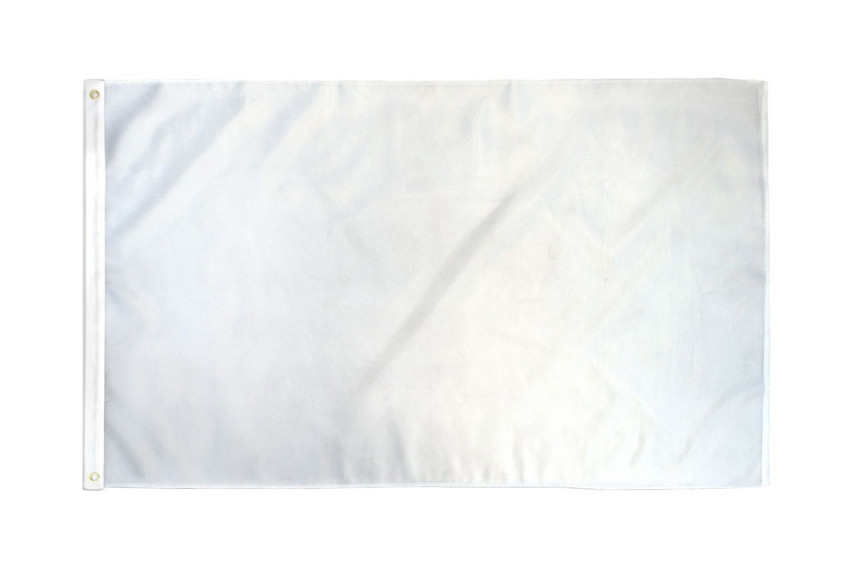 3x5 White Solid Color Premium 210D 3'x5' Knitted Poly Nylon Dura Flag Banner