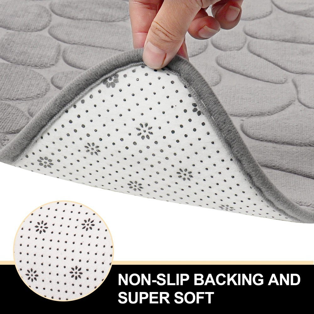 Non-slip Floor Toilet Mat Bathroom Mat Curve Foot Mat Carpet Curved Bath Mat